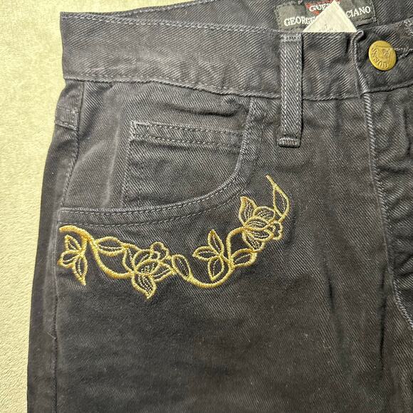 Vtg 80s Guess Georges Marciano Jeans Sz 28 *25x26 Black Denim Tapered Ankle Zip - Picture 5 of 15